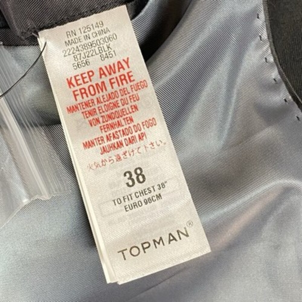 Topman 2 Piece Skinny Fit Suit 38R 32L Black Formal Wedding Business Prom - Picture 7 of 16